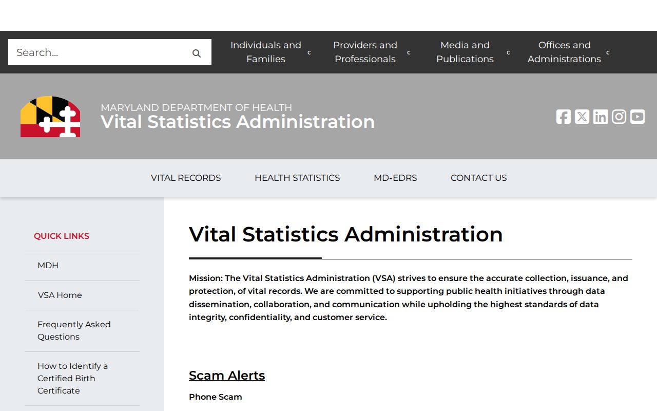 Clinton people search through Maryland vital records services