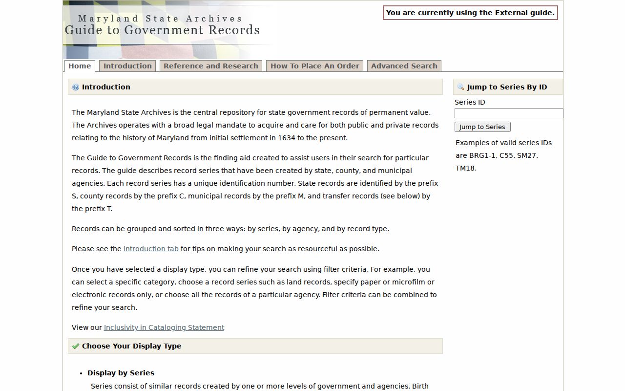 Clinton public records guide at Maryland State Archives
